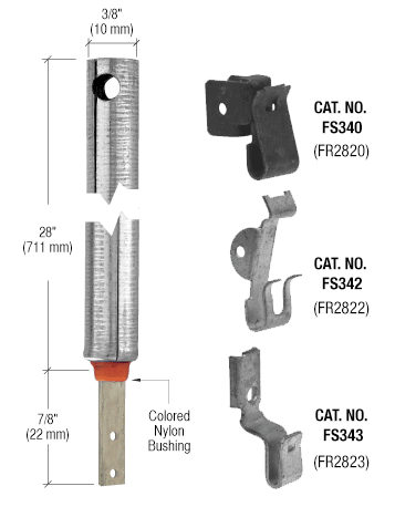 CRL FR2822 3/8" 2820 Non-Tilt Spiral Balance With FS342 Clip Attached