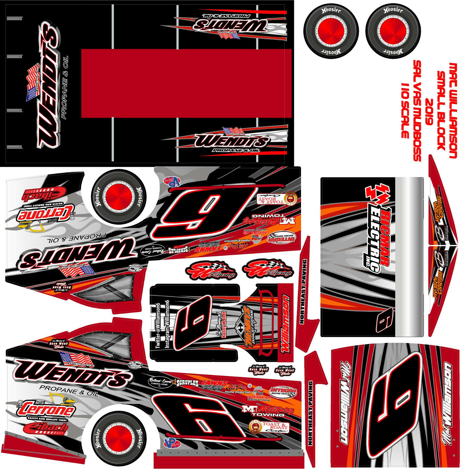 SALVAS MUDBOSS TRAXXAS SLASH MAT WILLIAMSON 2019 SMALL BLOCK  WRAP KIT