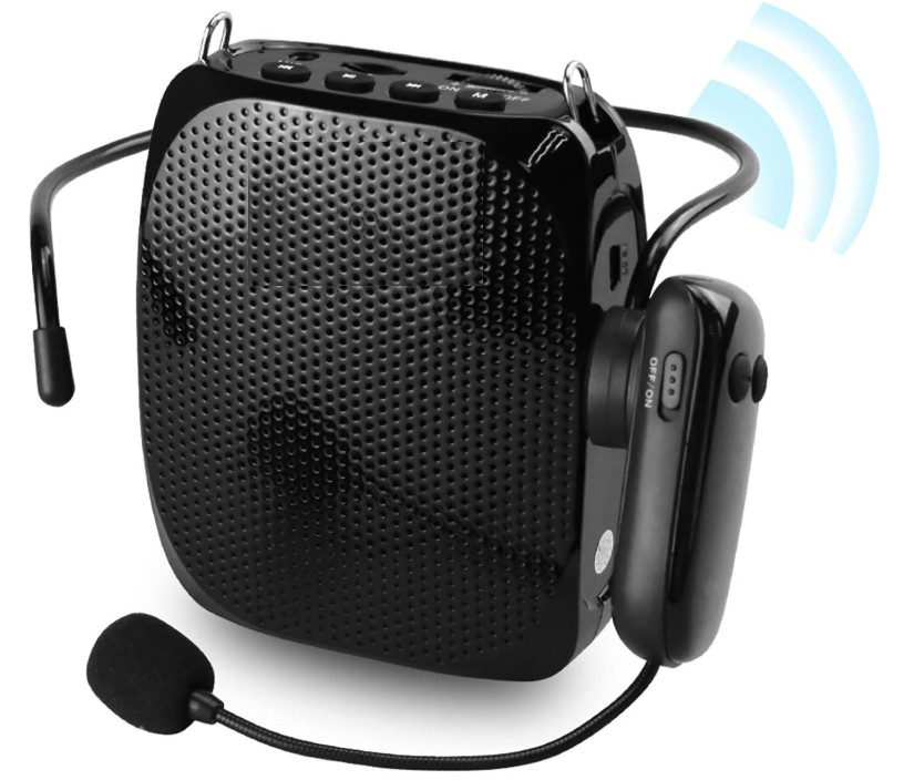 Amplificador de voz para profesores con 2 micrófonos para aulas y enseñanza NEW