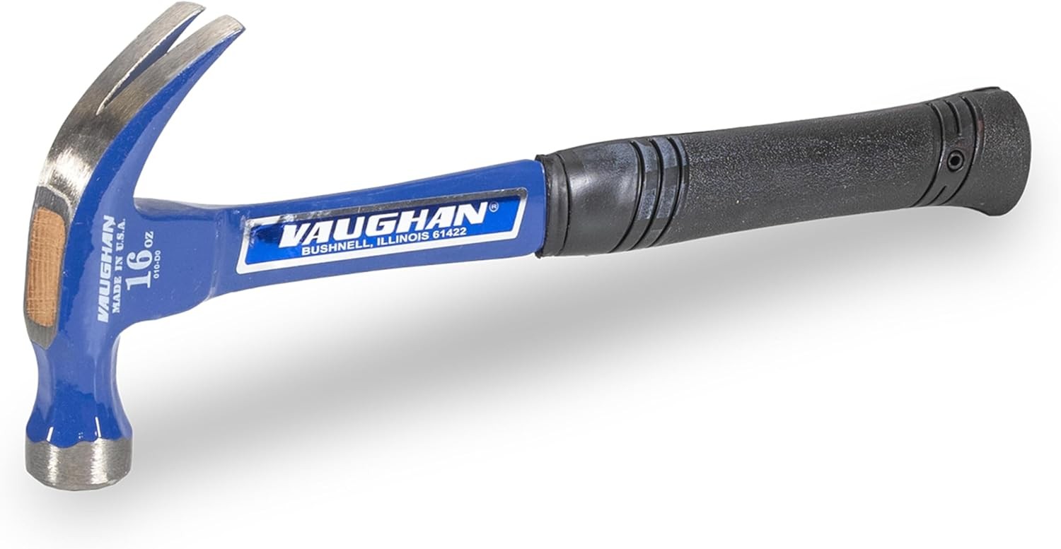 VAUGHAN Steel Eagle Curved Claw Hammer, Made In The USA, Shock Block, 16 oz, R16