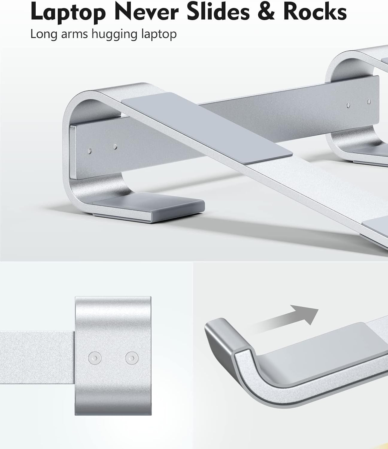 Soqool Laptop Stand for Desk,Aluminum Computer Stand for Cooling,Sturdy Stable E