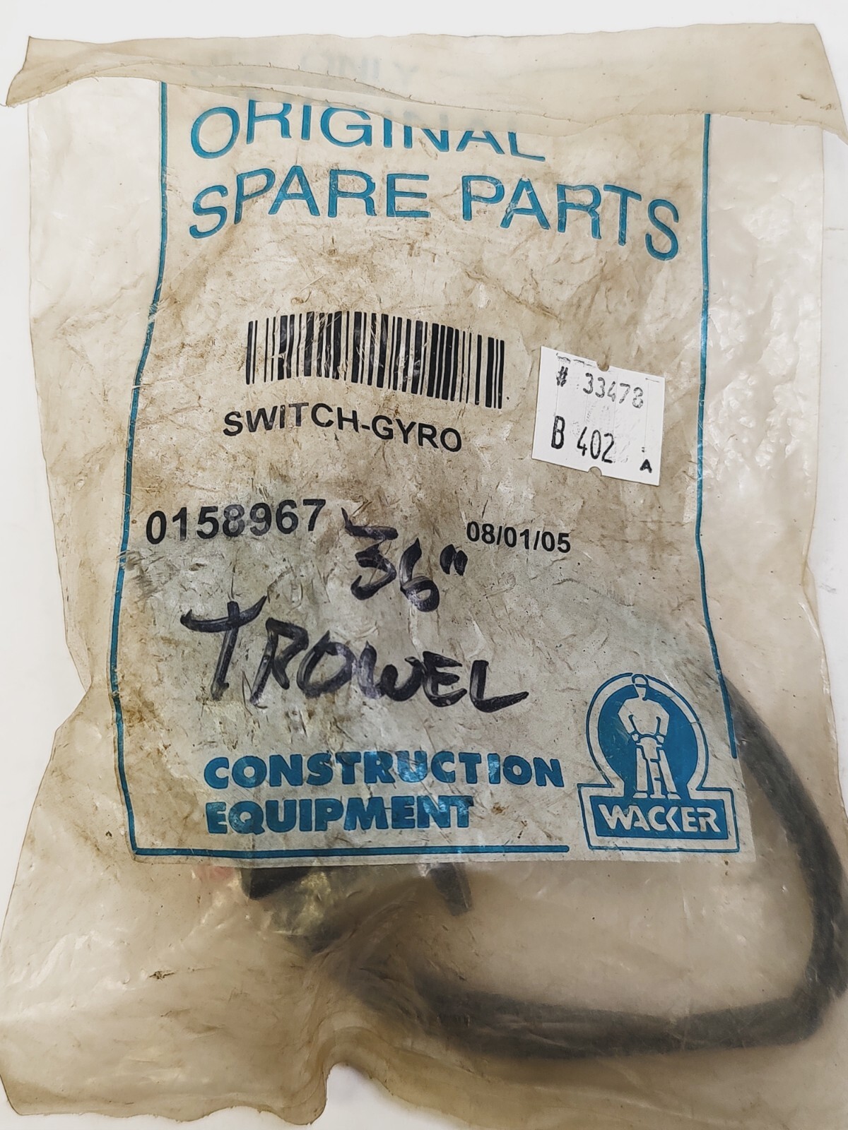 Genuine Wacker 0158967 Gyro Switch