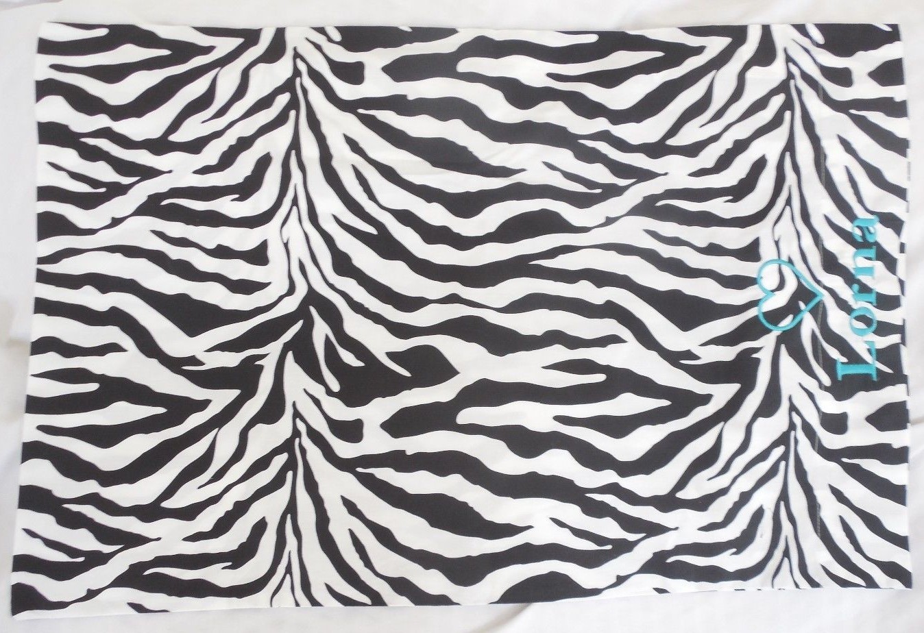 Pottery Barn Teen Funky Zebra Organic Pillowcase Zebra "Lorna" NWOT