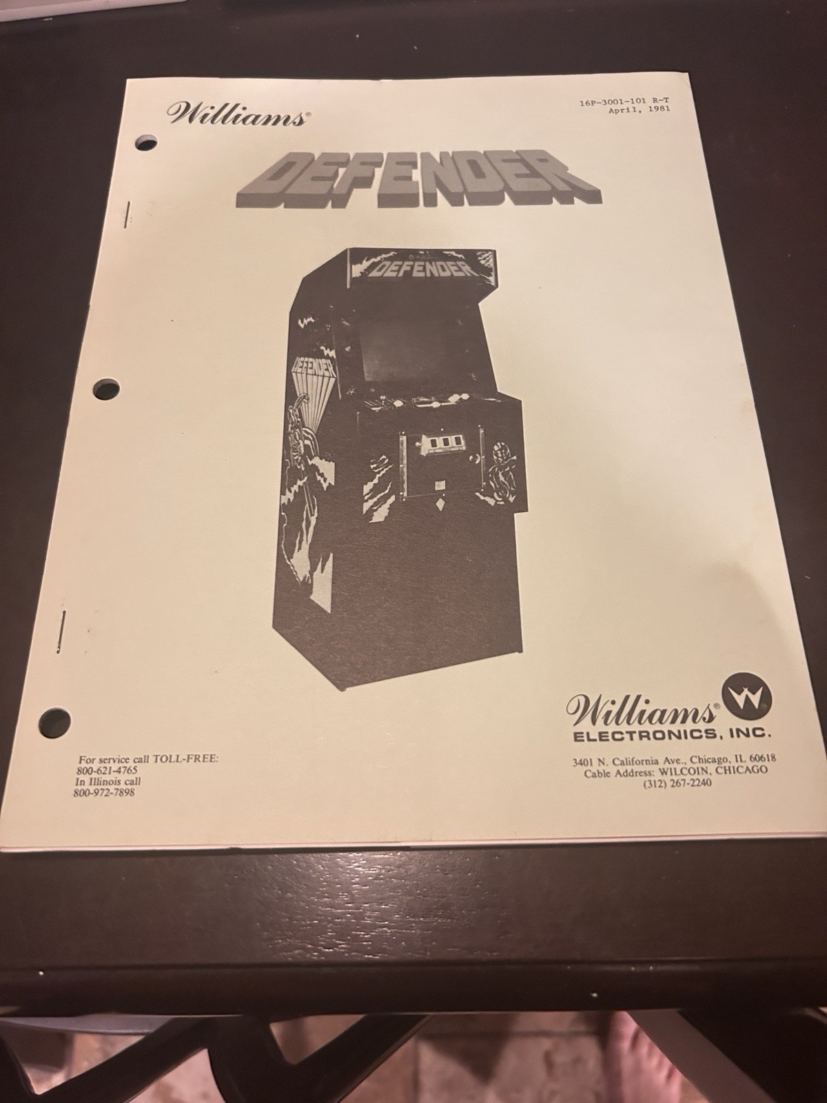 1981 Williams Defender Arcade Manual And Schematics