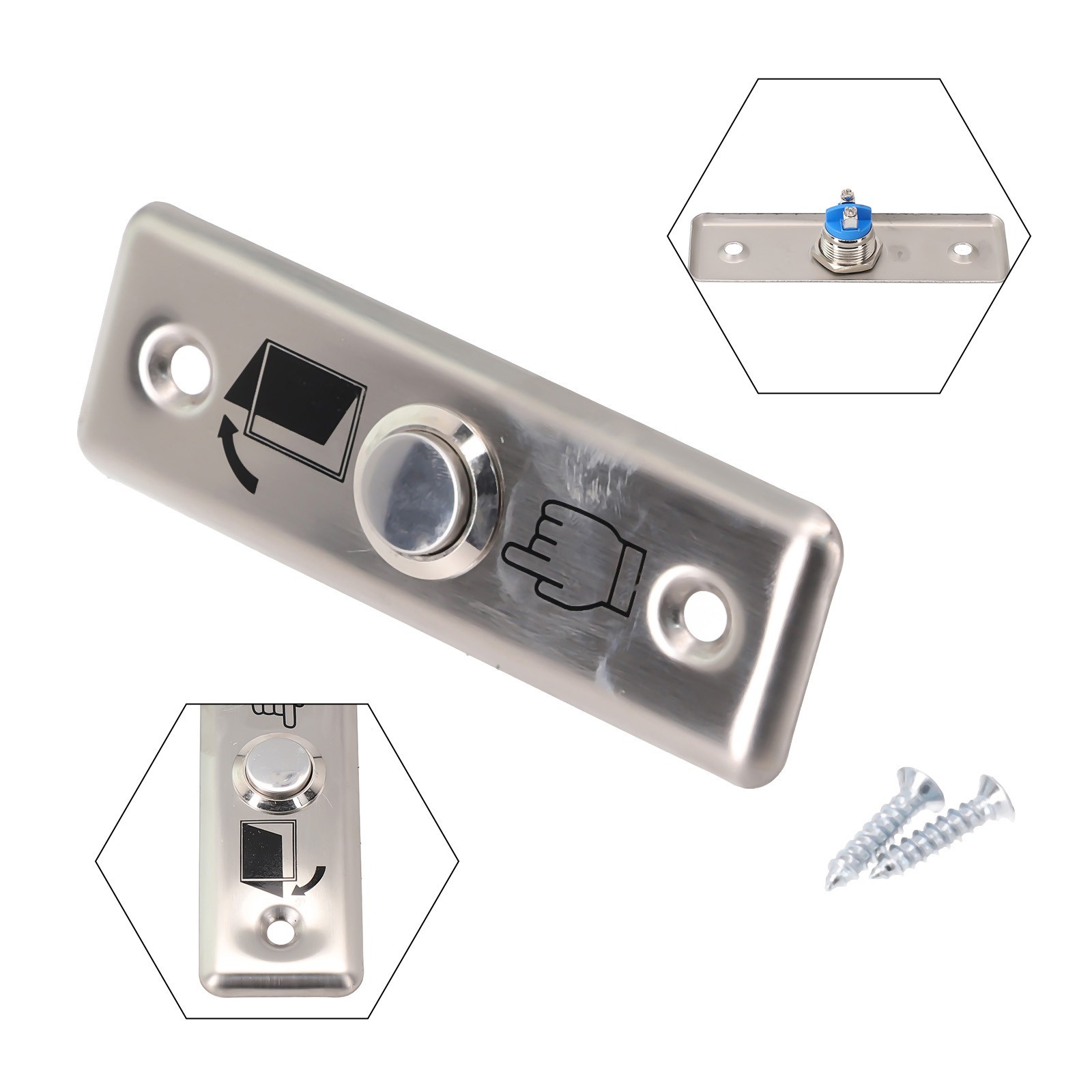 3A Metal Exit Switch Button Door Exit Push Release Button For Access Control GL