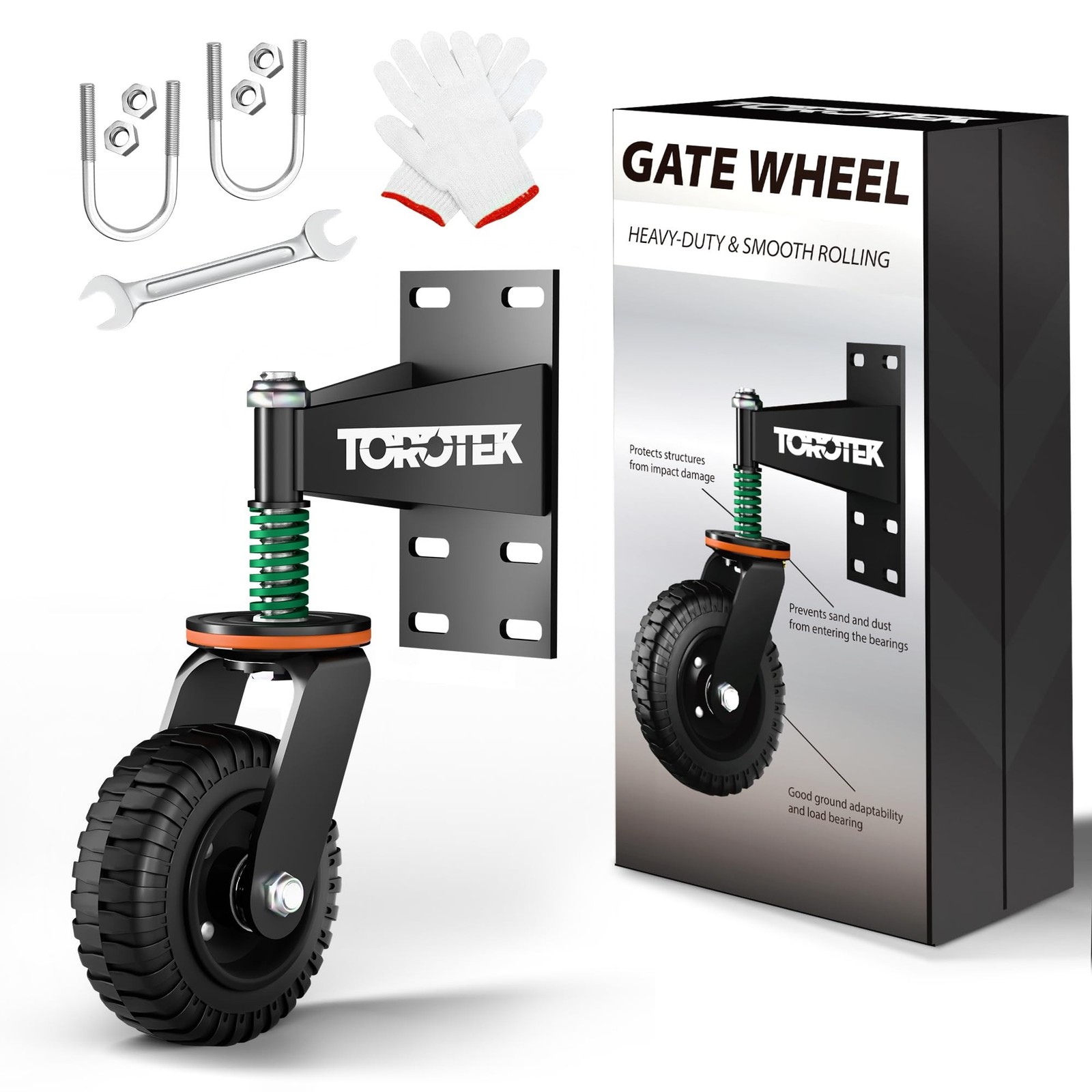 Gate Wheel Fence Gate Wheels for Wooden Gate Metal Tube Gate, 6inch Heavy Dut...