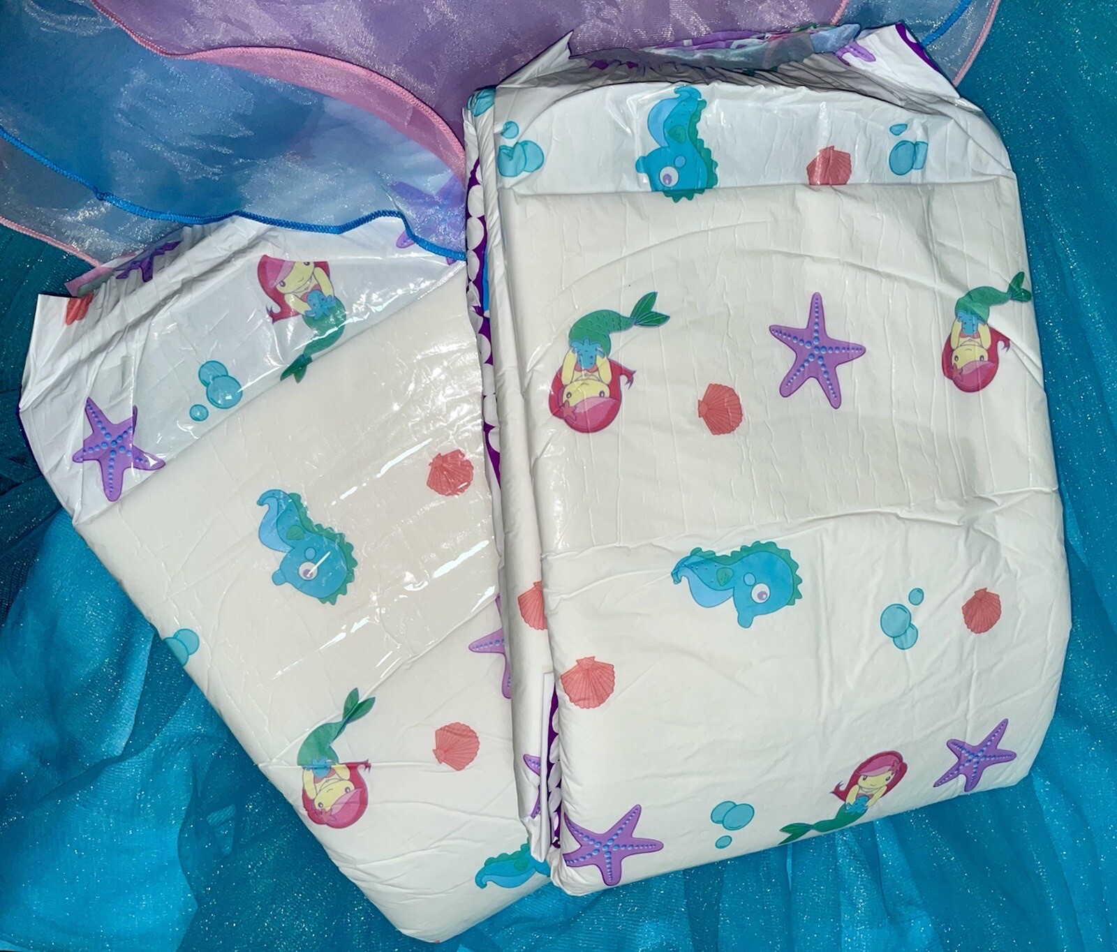2-Pack Sample Seaside Princess Adult Diapers ABDL