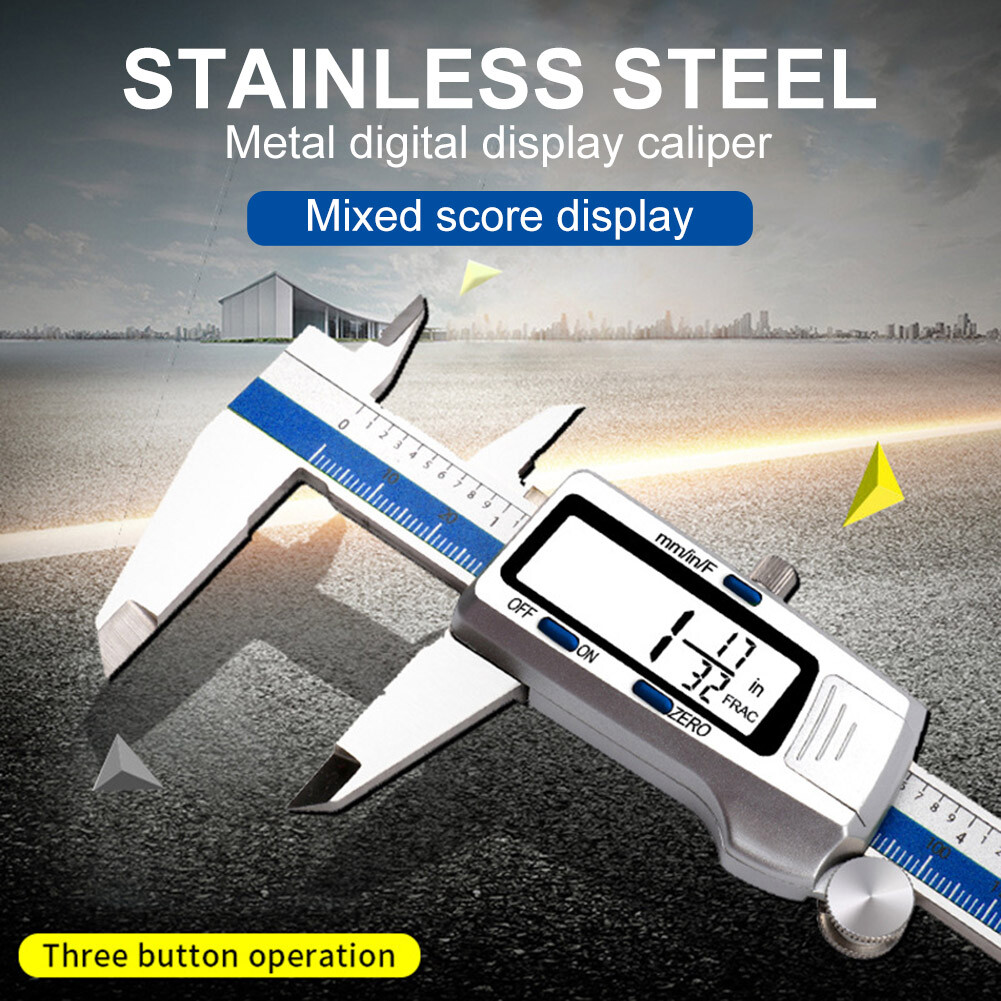 6" Digital Caliper 150mm Stainless Steel LCD Screen Vernier Caliper Measuring