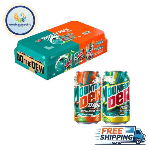 Mountain Dew Baja Blast and Cabo Citrus Variety pack, 12 fl. oz., 28 pk.