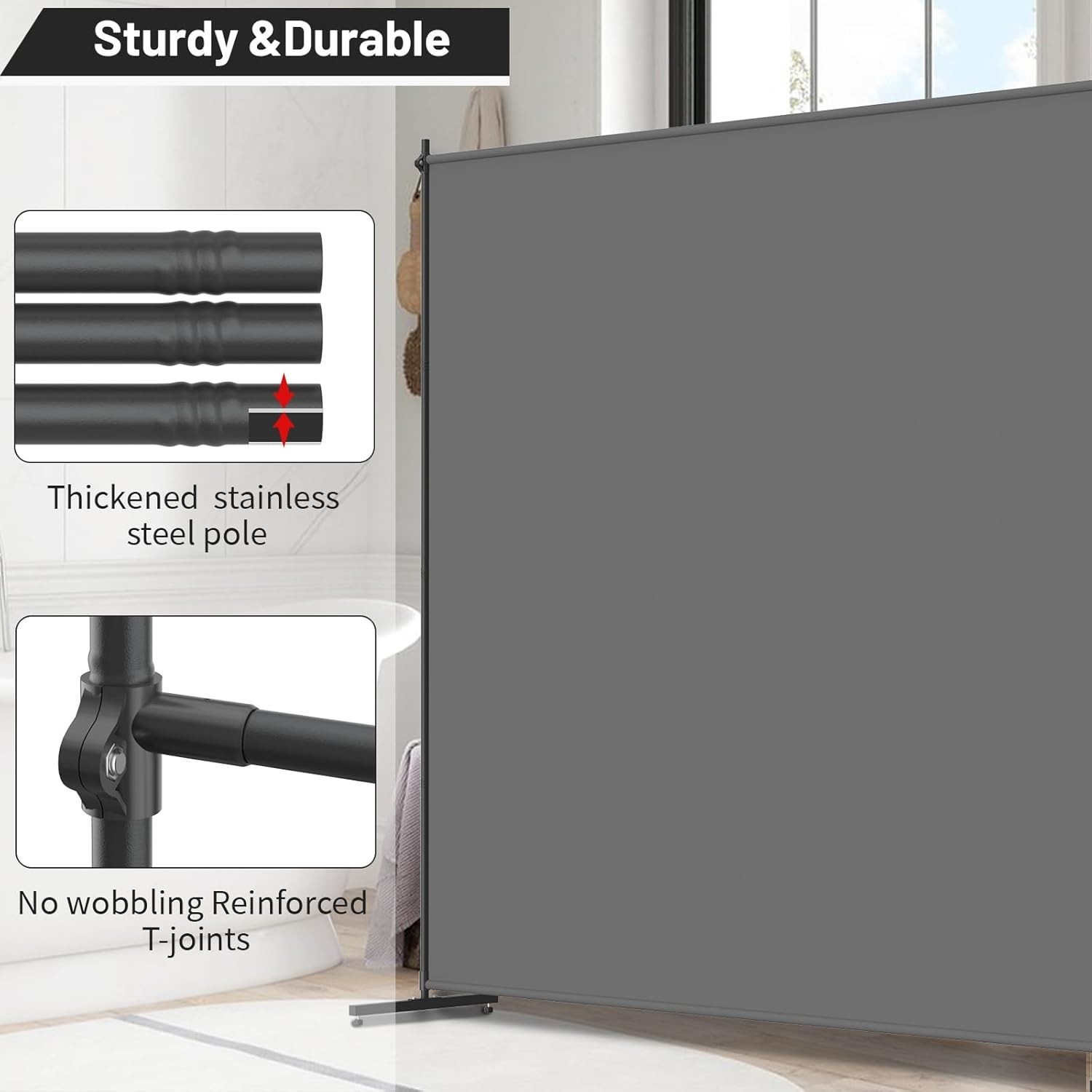 Room Divider 72x72Inch Large Single Panel Privacy Screen for Room Separation