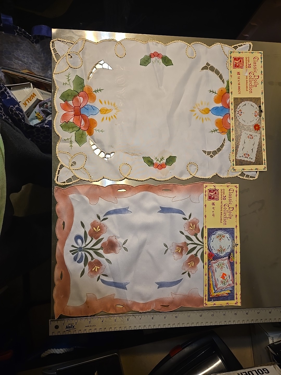 Lot of 2 American Crafts Classic Doily Collection 12x18 #333PX 11X15 #393P