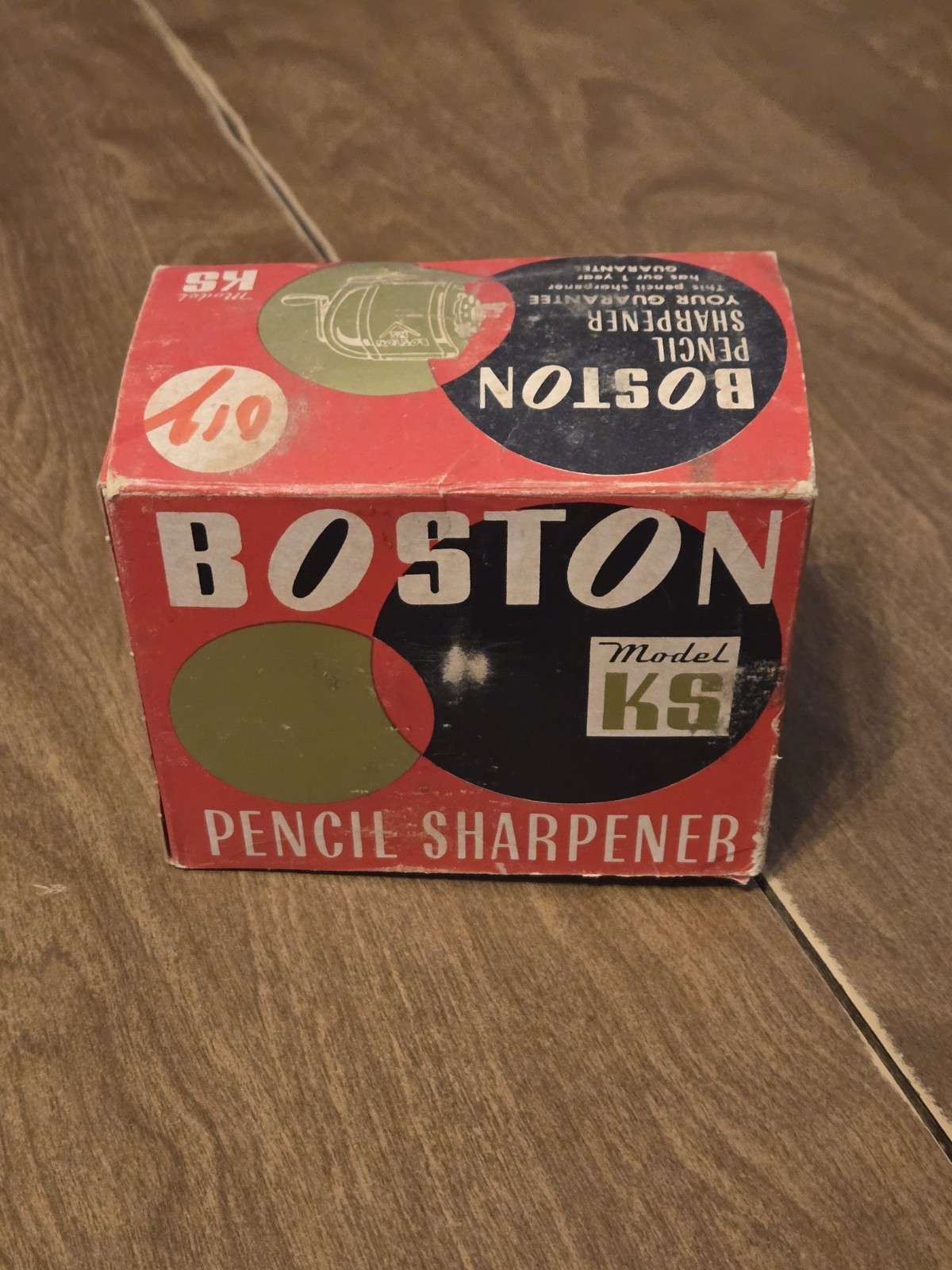 Boston KS Pencil Sharpener Manual Turn 8 Hole Chrome Steel Screw Mount Vintage