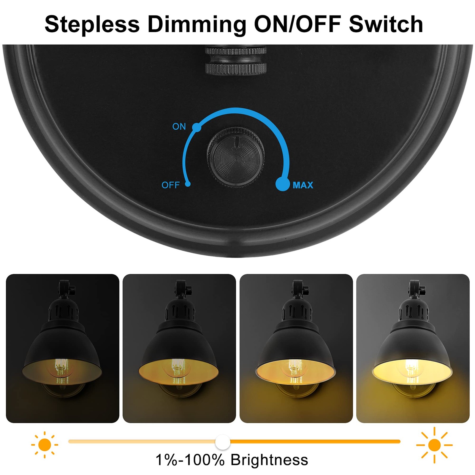 Plug in Wall Sconces, Wall Sconce Lighting with Dimmable On Off Switch, Swing Ar