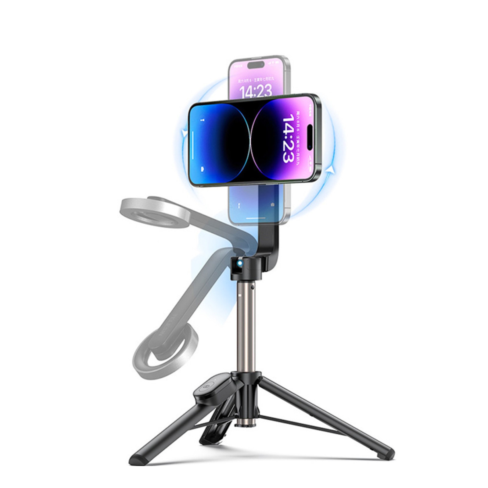 360° Swivel Adjustable Magnetic Mobile Selfie Stick Tripod for iPhone 12 Aboive