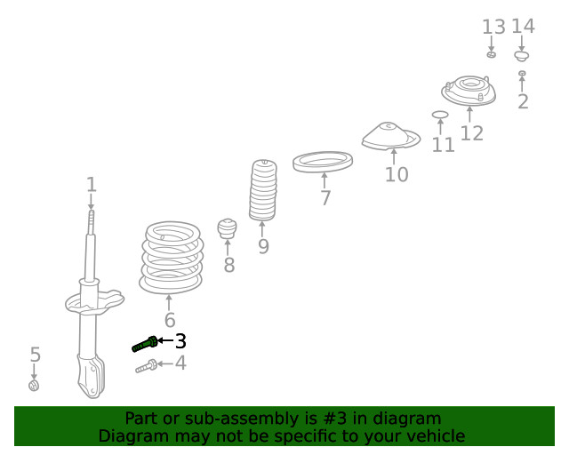 Genuine Subaru Strut Mount Bolt 20540aa090