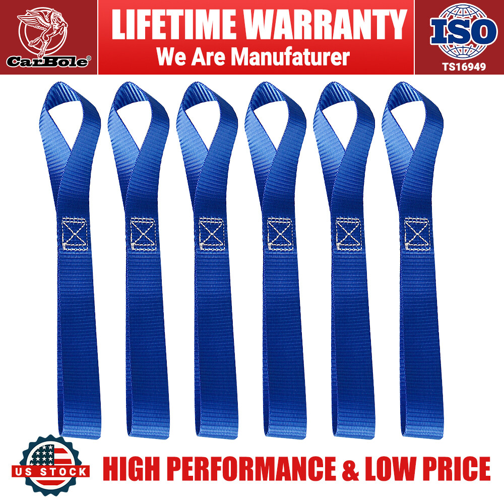 6Pcs Soft Loop Tie Down Straps Ratchet 4500LBS Breaking for Motorcycle Dirt Bike
