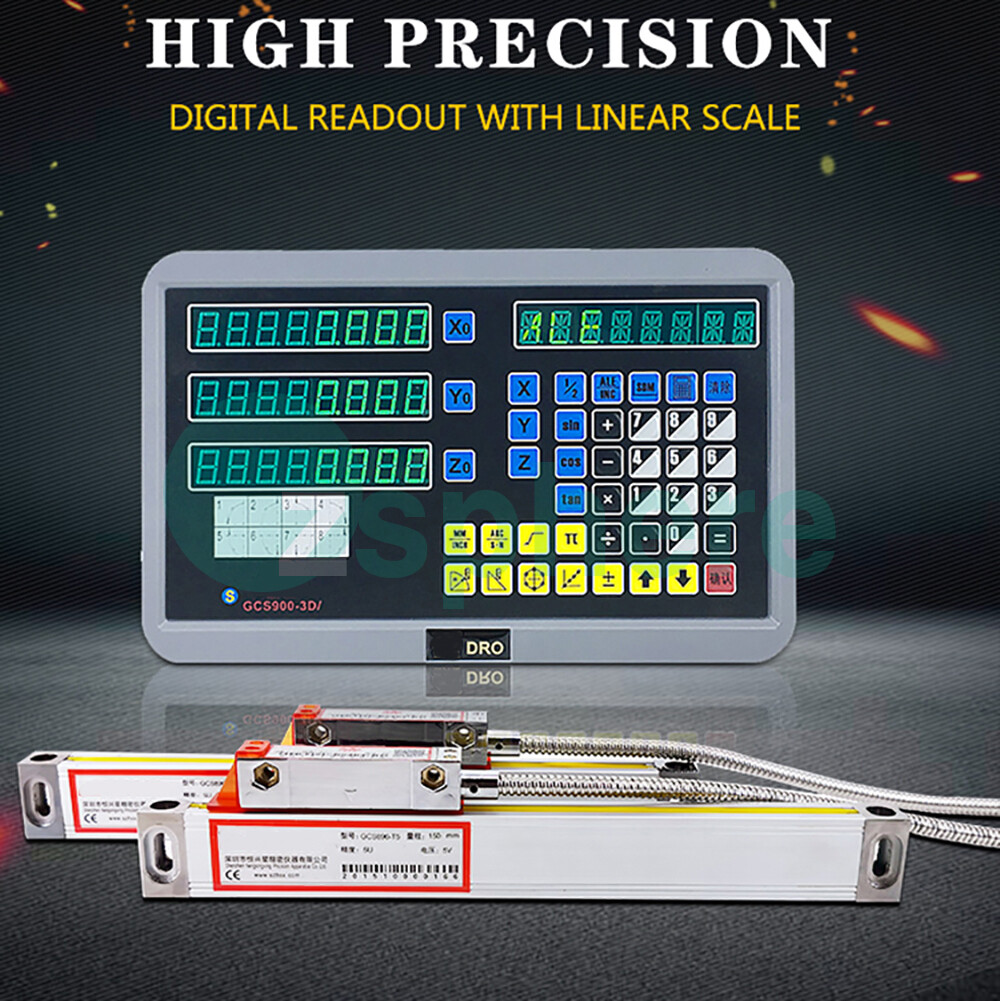 Linear Sensor Scale 2Axis/3Axis Digital Readout DRO Display for Mill Lathe EDM