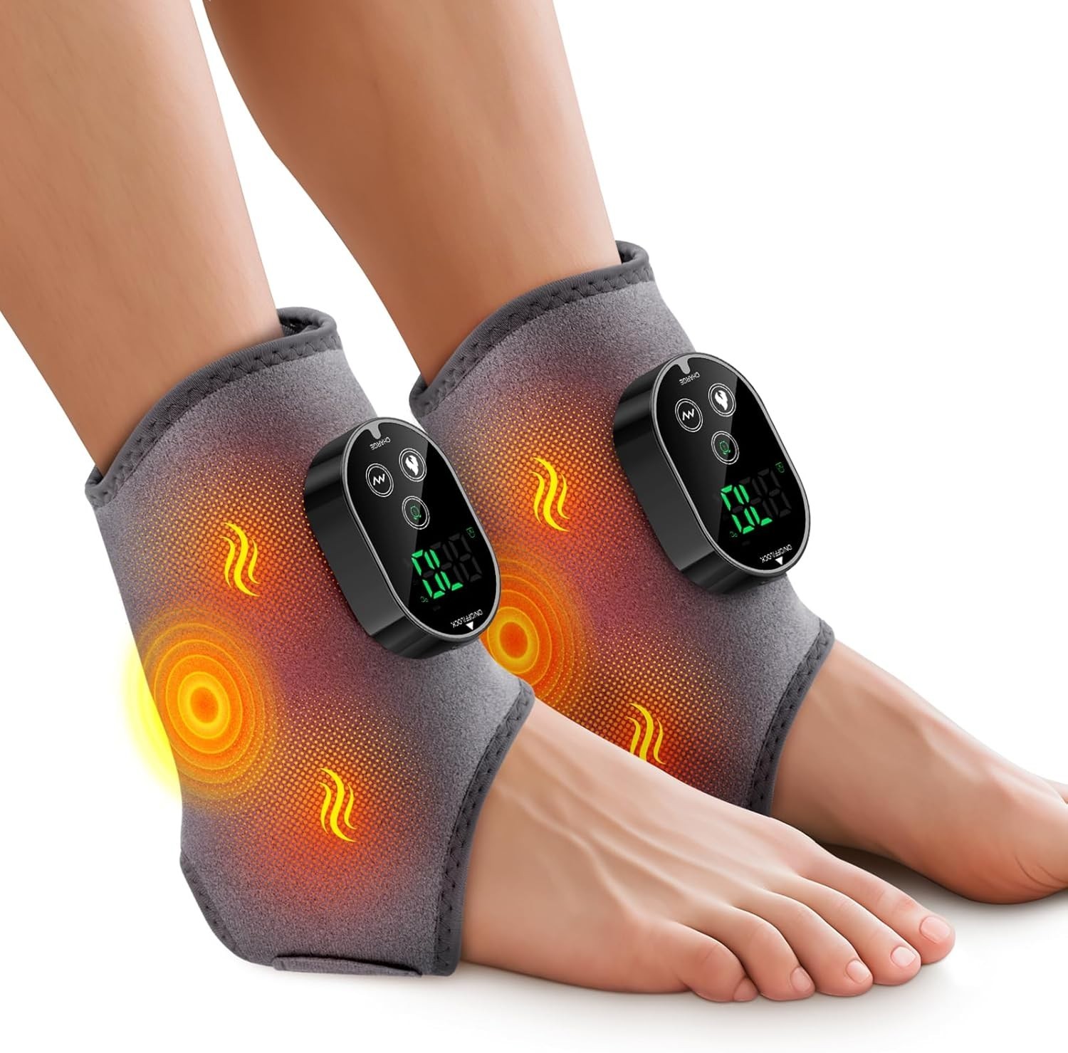 Electric Foot Ankle Massager for Neuropathy Pain Relief Heating Pad Circulation