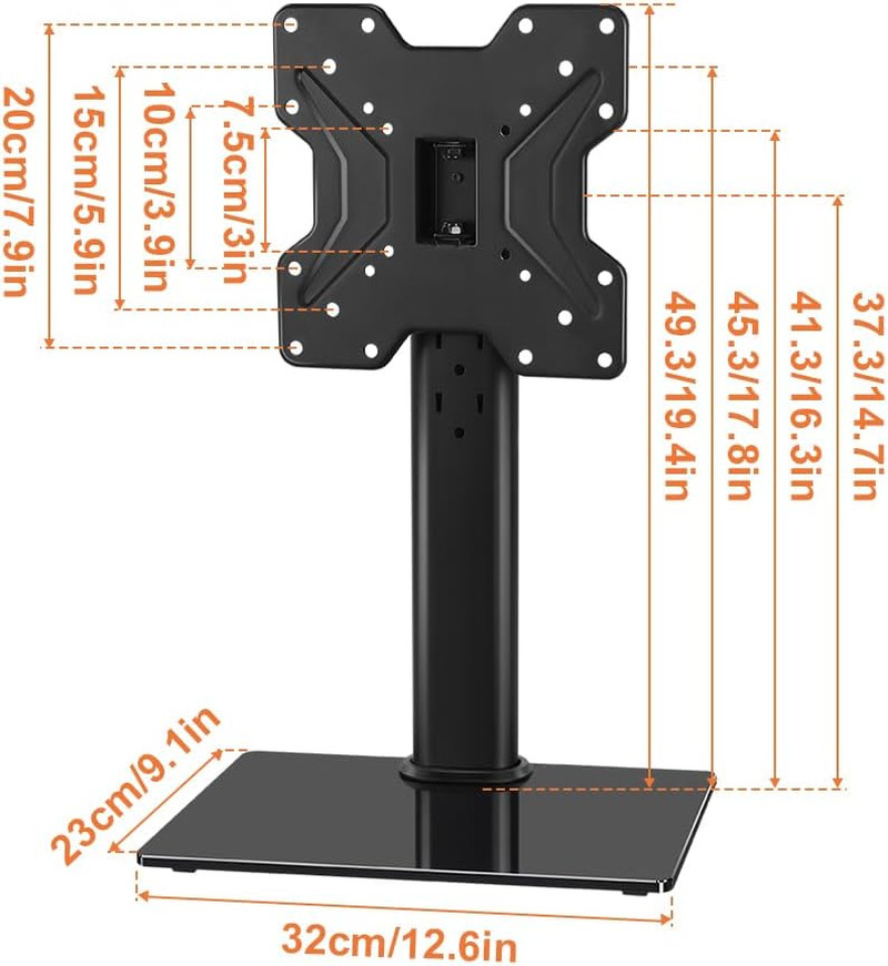 Universal Tabletop TV Stand Base 13-43 Inch Swivel Height Adjustable 77 Lb