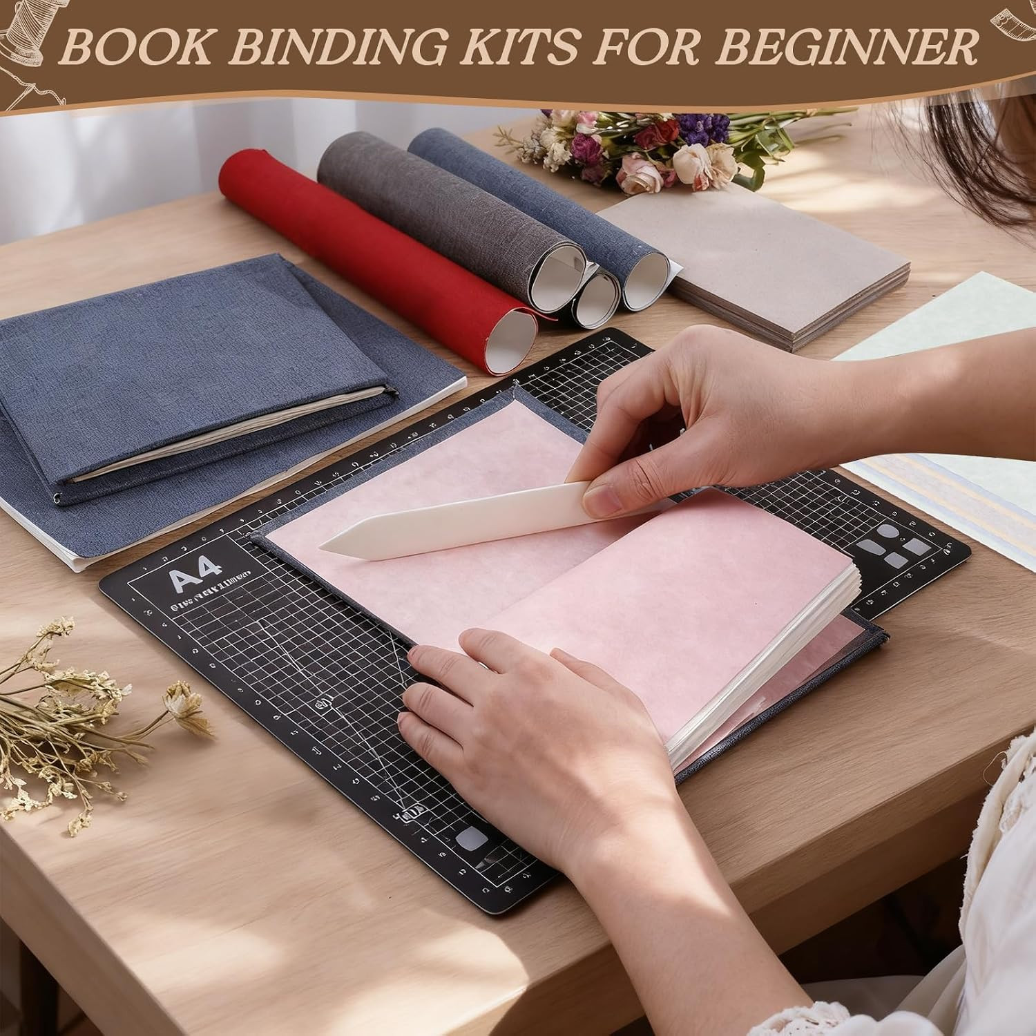 145Pcs Book Binding Kits for Beginners,Complete Bookbinding Kit Tools Materials