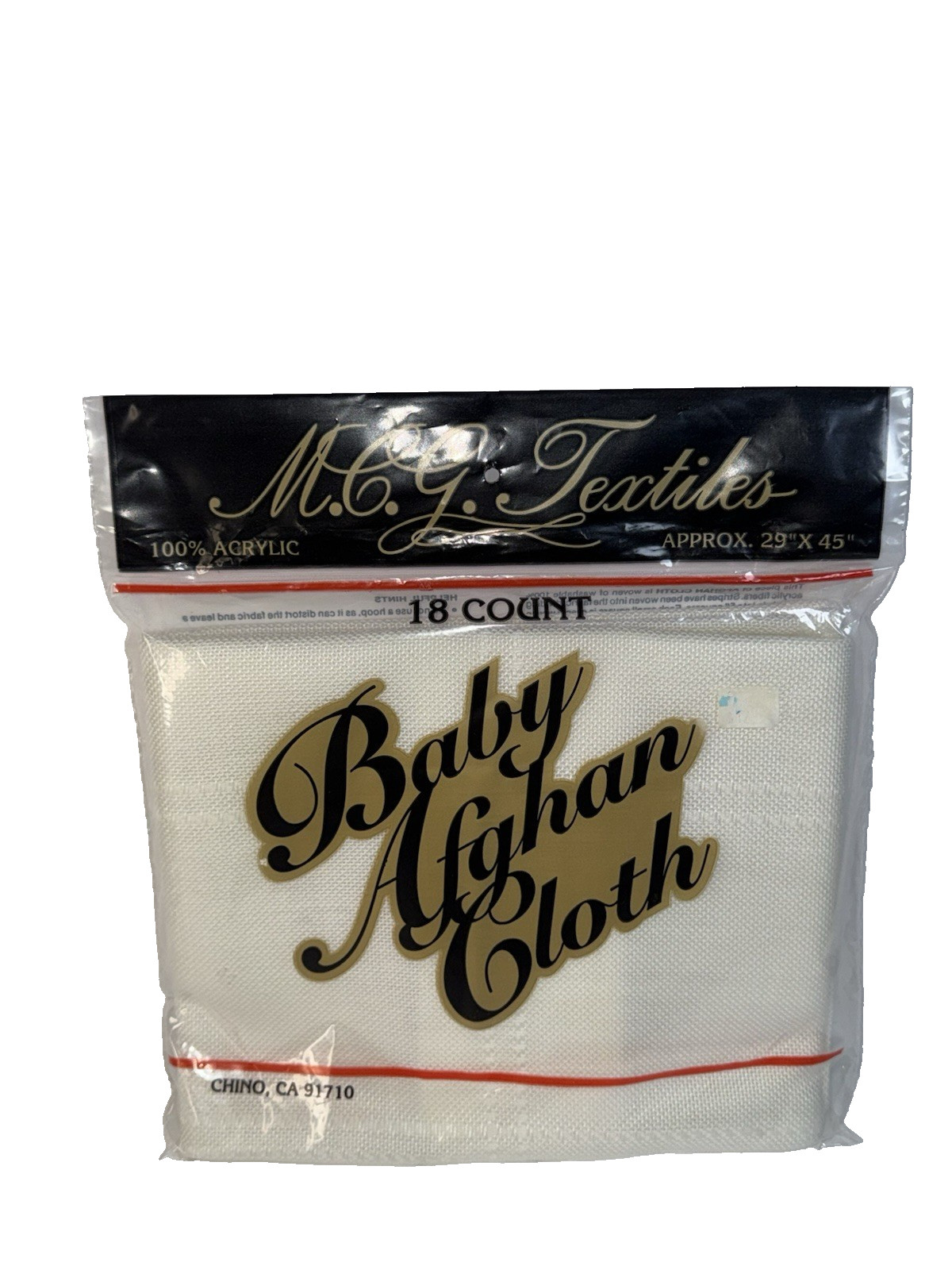 MCG Textiles Baby Afghan Cloth Cross Stitch 18 Count Acrylic 29X45 in. Ivory