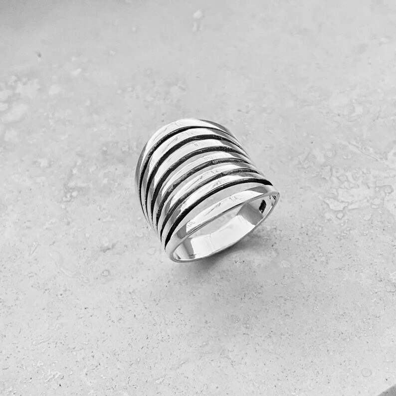 Wide band 925 Sterling silver Band &Large Statement Ring Handmade Ring All Size
