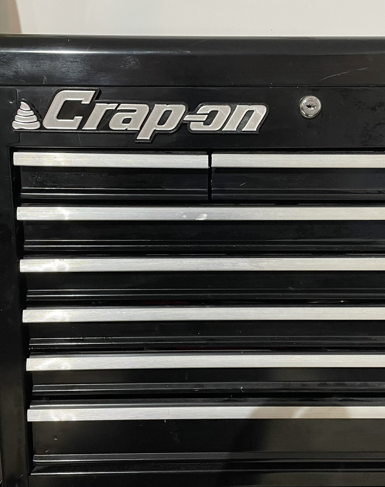 Crap-on Novelty 3D Printed Tool Box Badge.