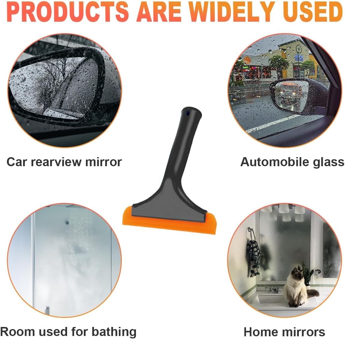 KVAEY Small Silicone Window Squeegee 5.9" Car Windshield Blade
