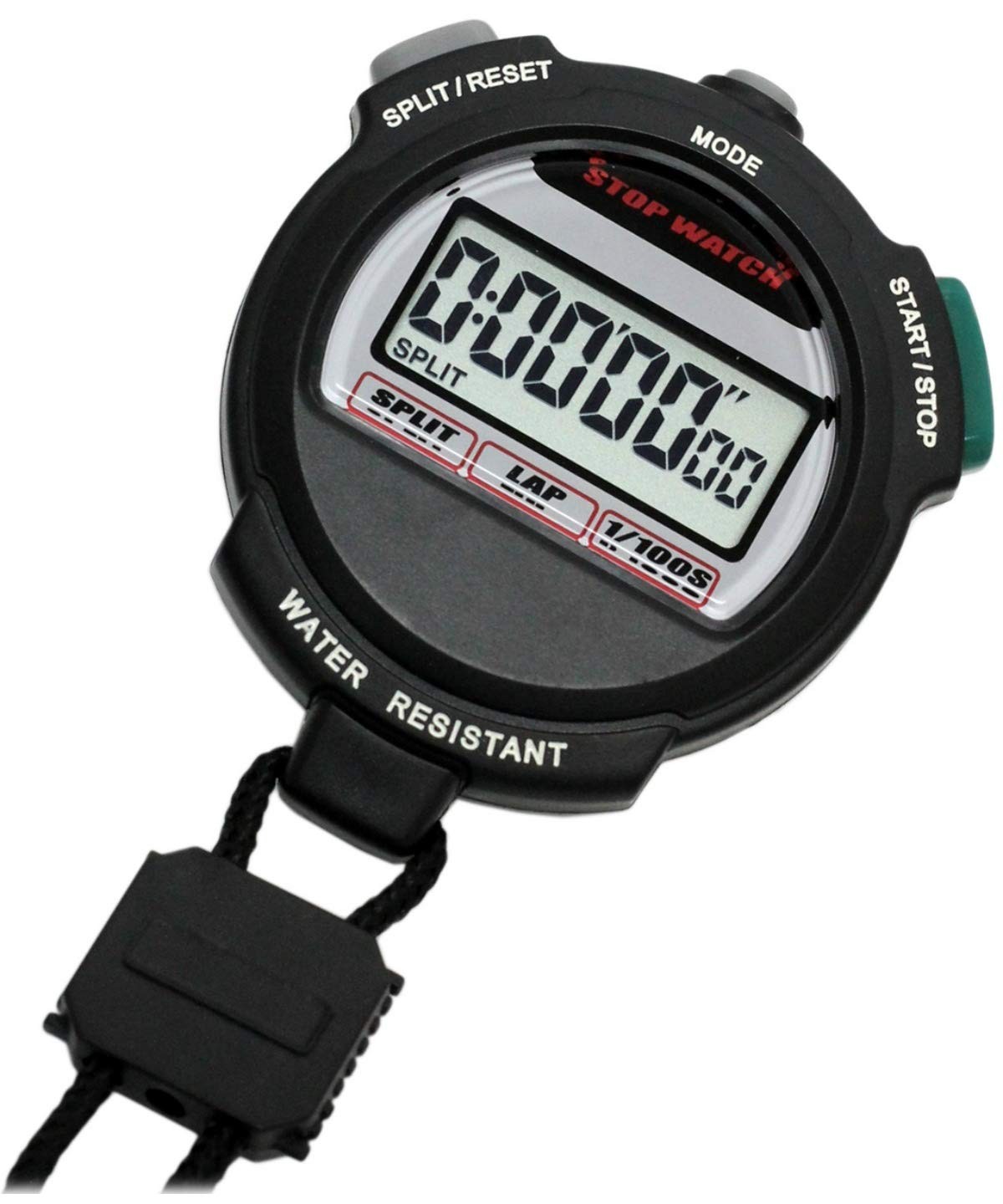Digital Stopwatch Water Resistant to 3 ATM Black TEV-4013-BK