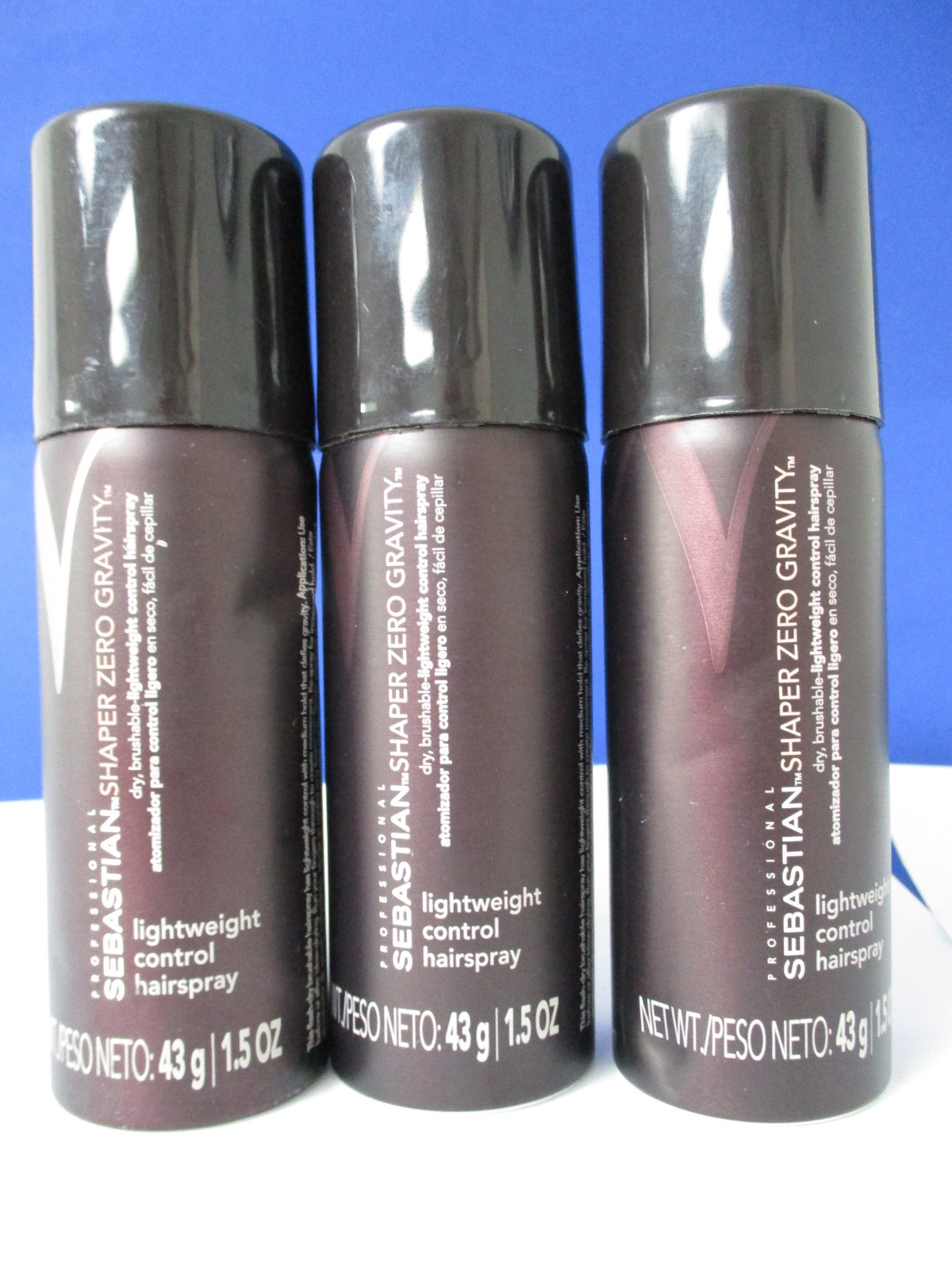 SEBASTIAN SHAPER ZERO GRAVITY HAIRSPRAY 1.5 OZ Travel (Lot of 3) dented