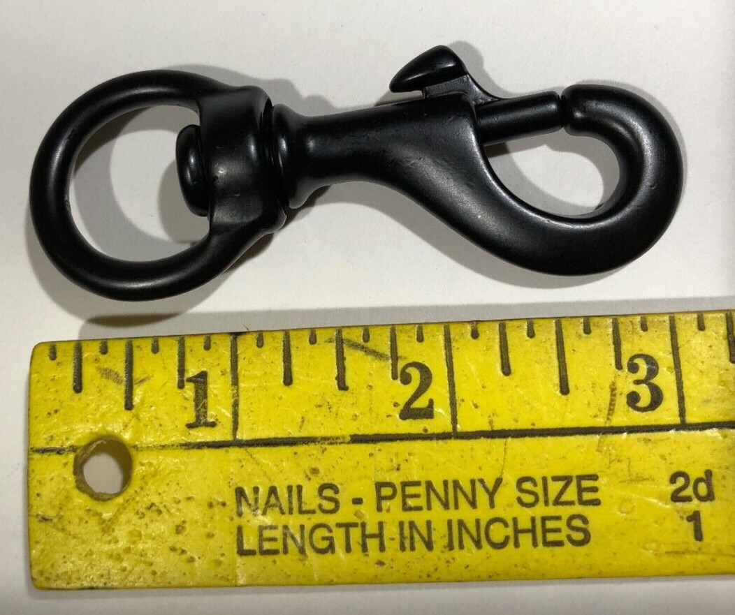 (5) Black Powder Coated Solid Brass Bolt Snaps 3/4"
