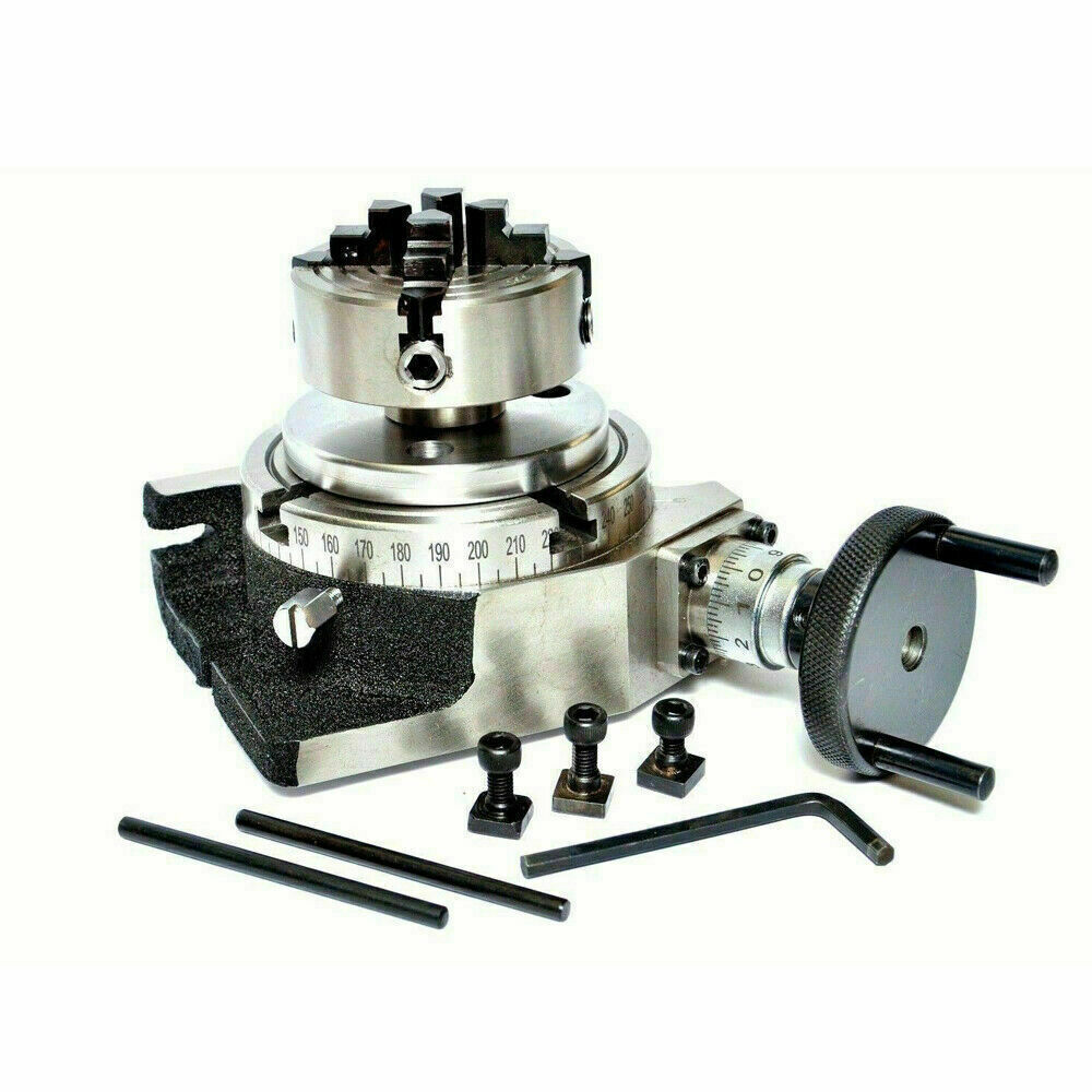 Rotary Table 4 Inch 100 mm With 65 mm Mini Independent lathe Chuck + Free Ship