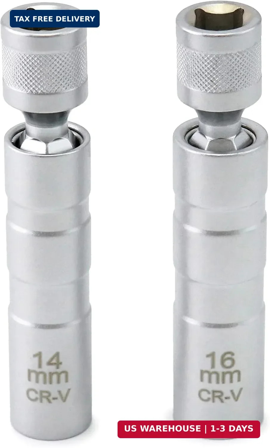 Spark Plug Socket 14mm 16mm Magnetic Swivel 3/8" Drive Removal Tool 360°