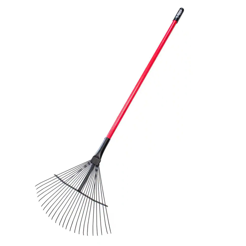 24-Tine Leaf and Thatching Rake with Fiberglass Handle
