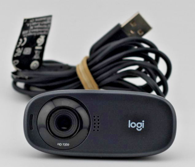 Logitech C505 HD 720p USB Webcam Built-In Microphone Black Tested USB-A