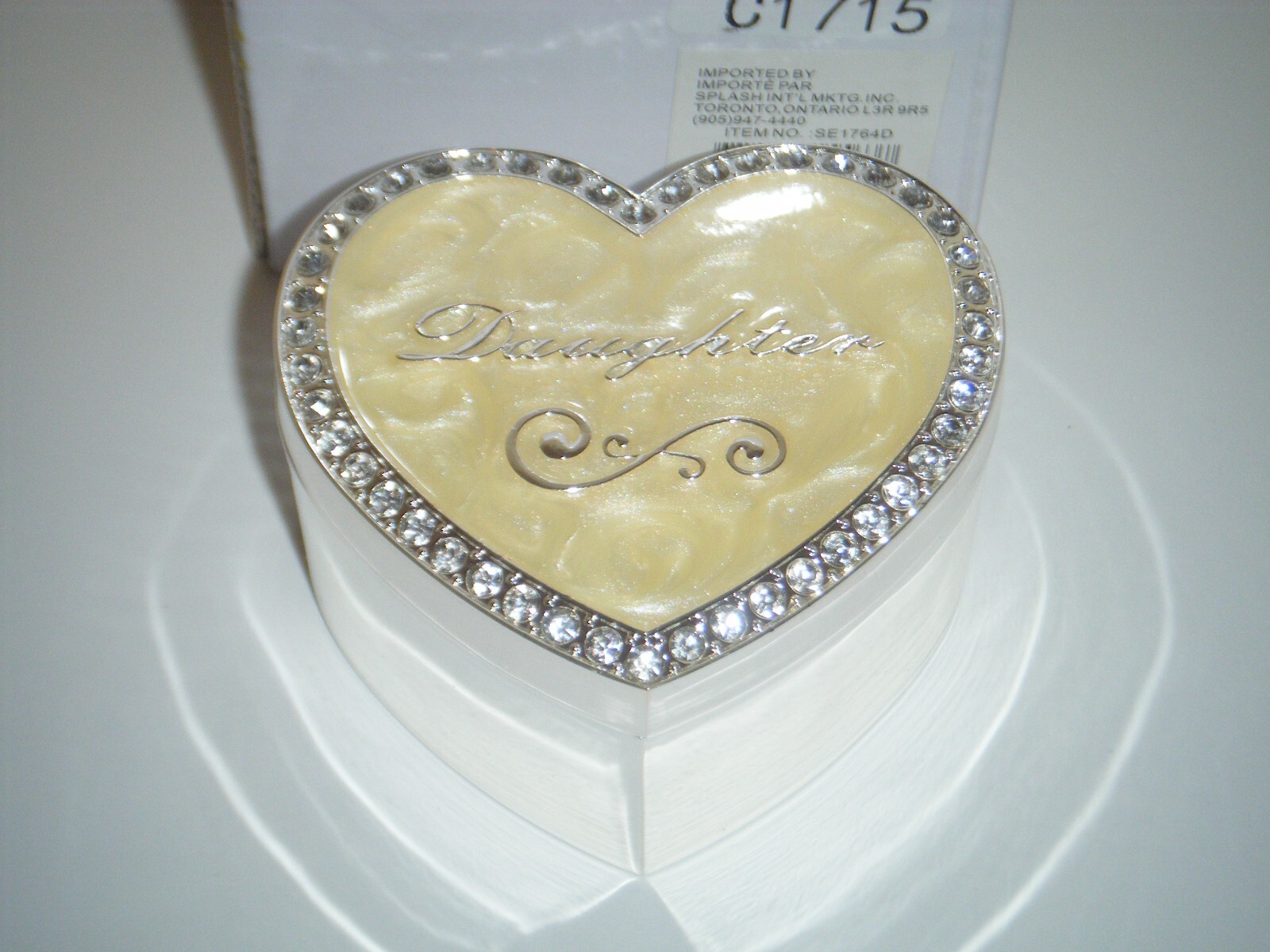 DAUGHTER Mini Heart Shaped Metal Trinket Jewelry Box