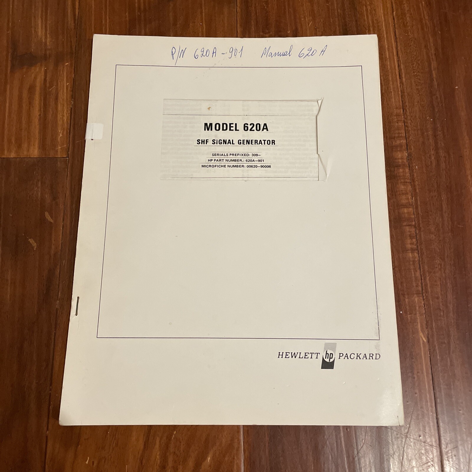 HP 620A ~ SHF Signal Generator ~ Operating & Servicing Manual ~ 620A-901
