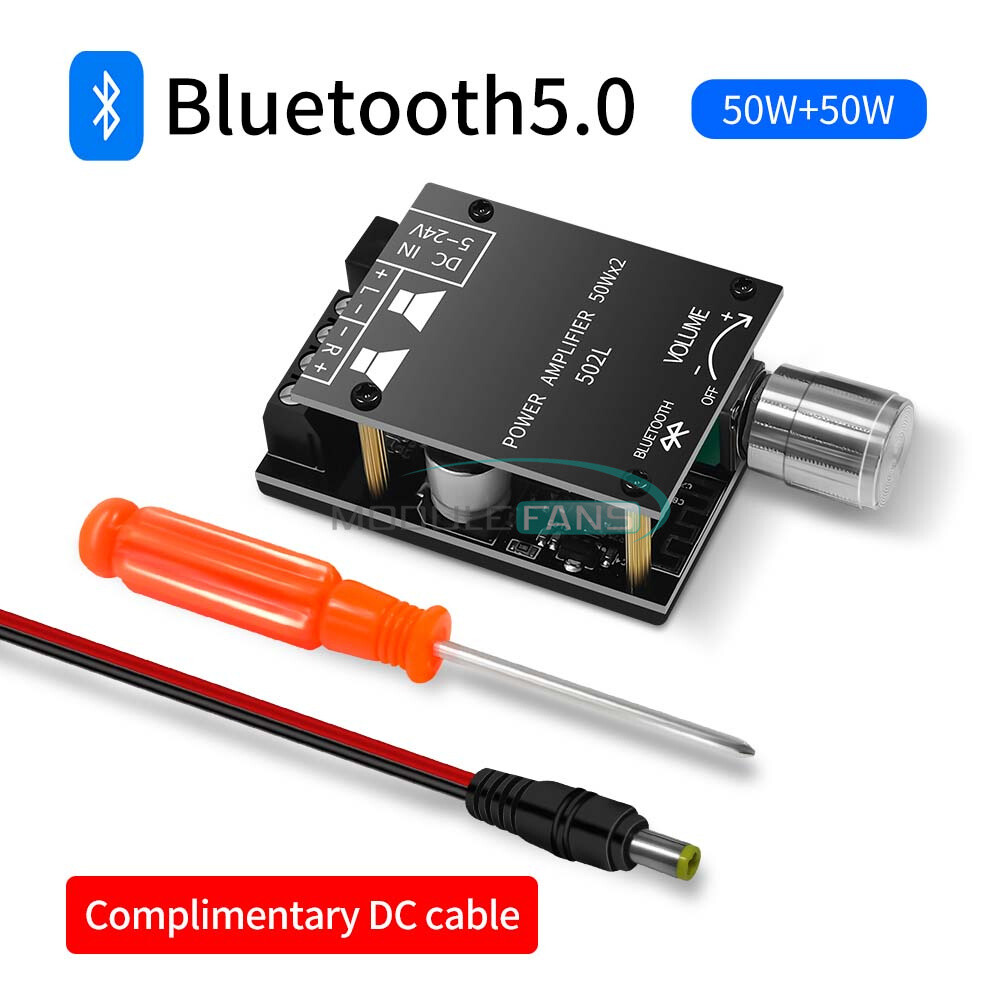 ZK-502L Bluetooth 5.0 DC 5~24V Digital Audio Power Amplifier Board  2 x 50W