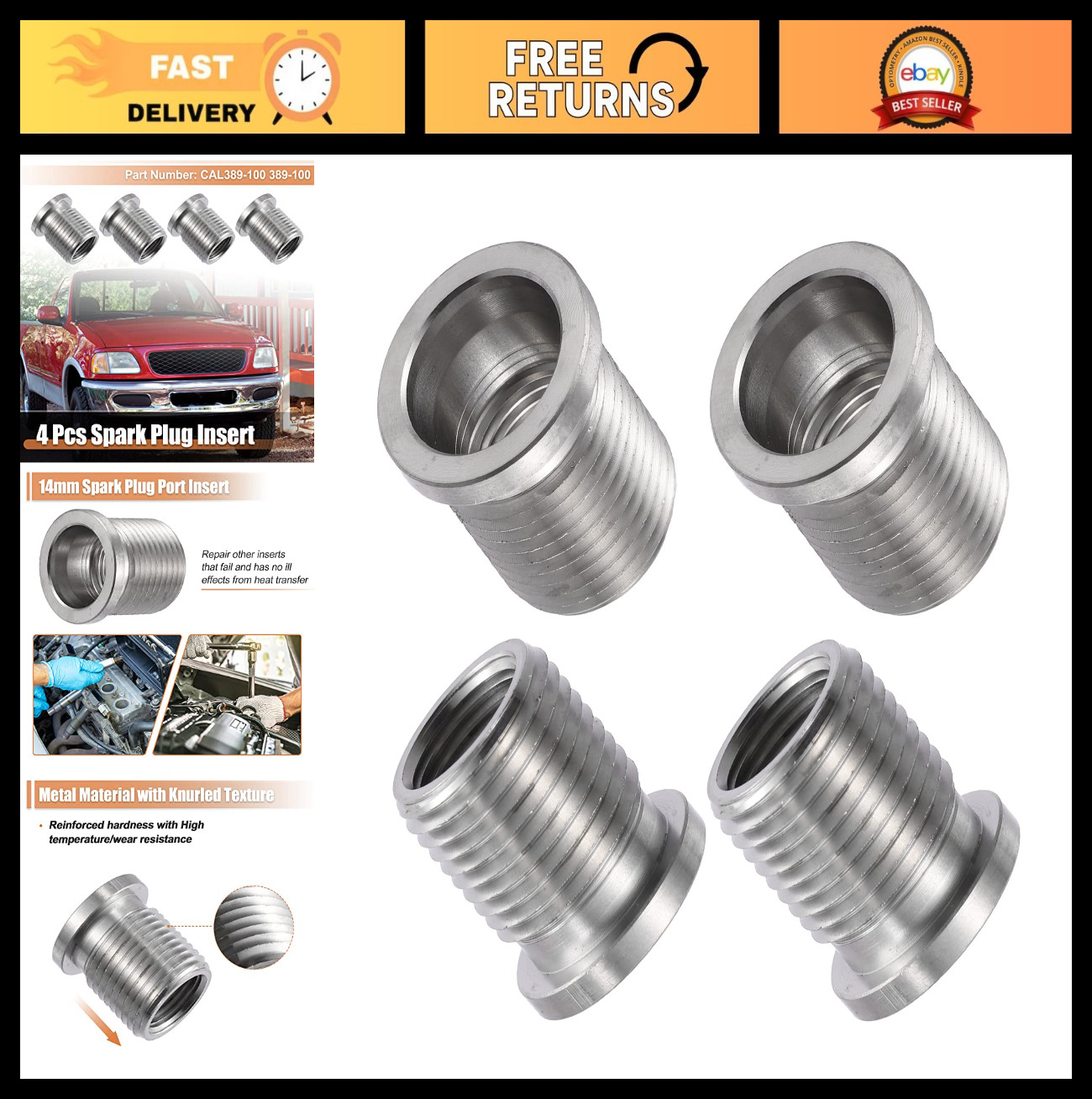 14mm Spark Plug Insert Kit for Ford Triton 4.6L 5.4L 6.8L - Thread Repair M14 x