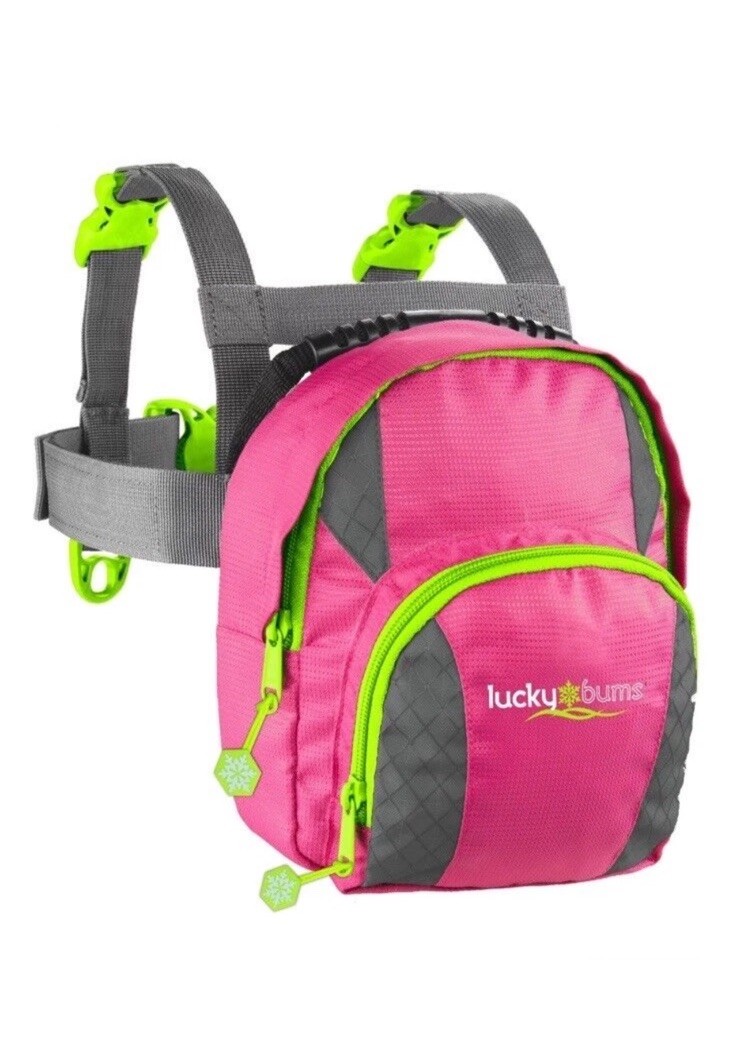 Lucky Bums Deluxe Ski Trainer Kid's Harness PINK & Green