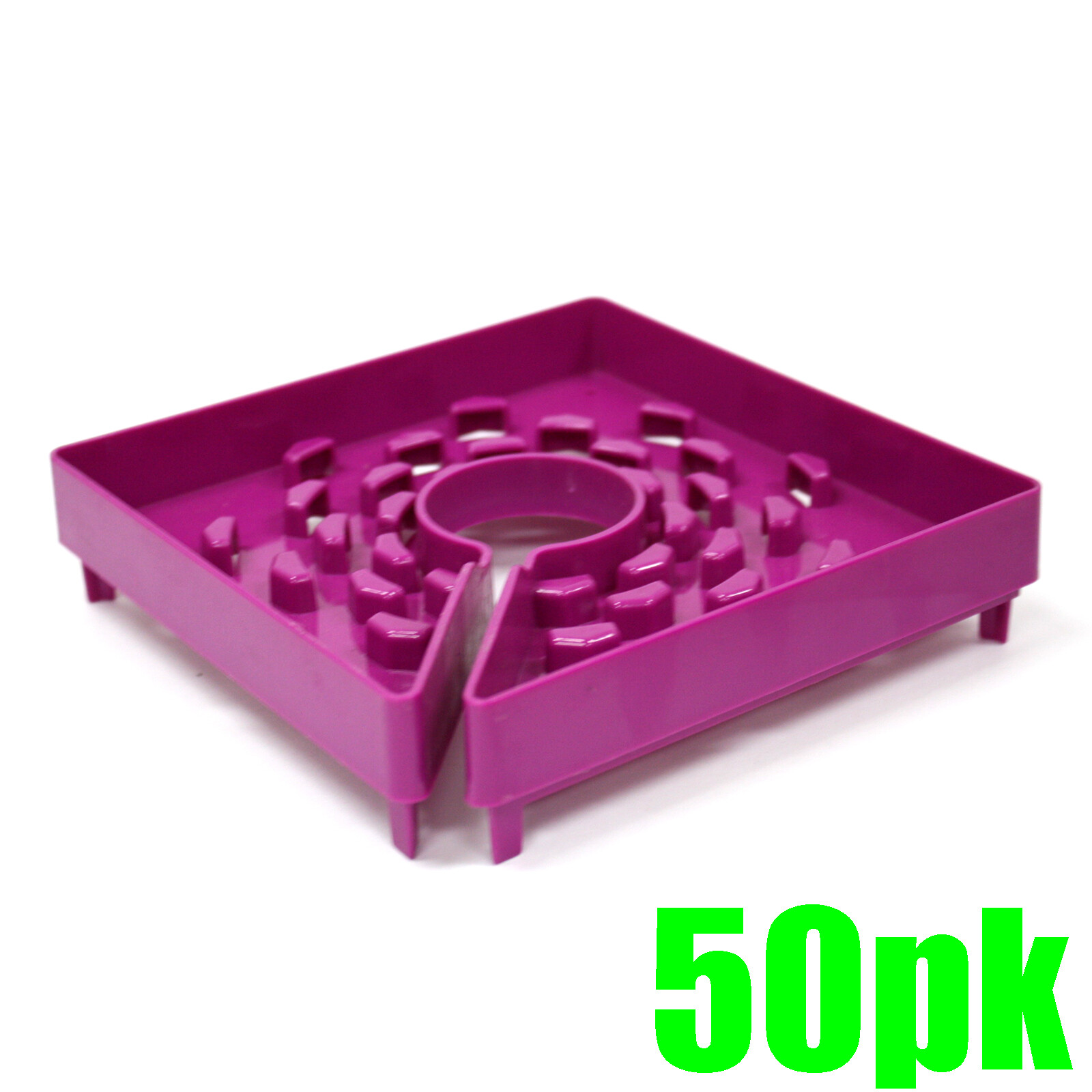 50pk 6" Plastic Irrigation Cover Drip Tray for Rockwool Hugo Cube Block Smartpot