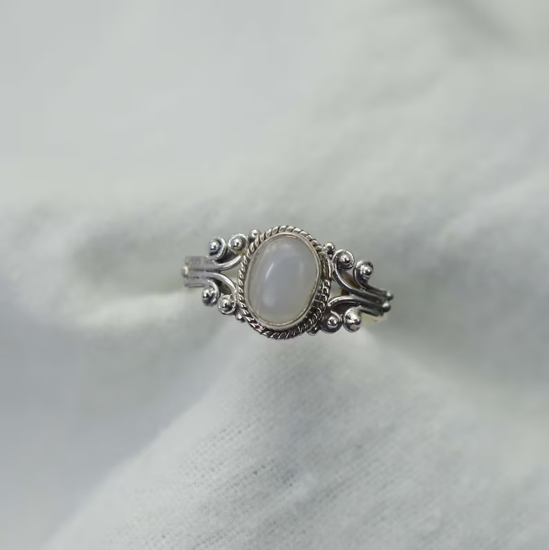 Rainbow Moonstone Ring 925 Sterling silver Band & Statement Handmade All Size