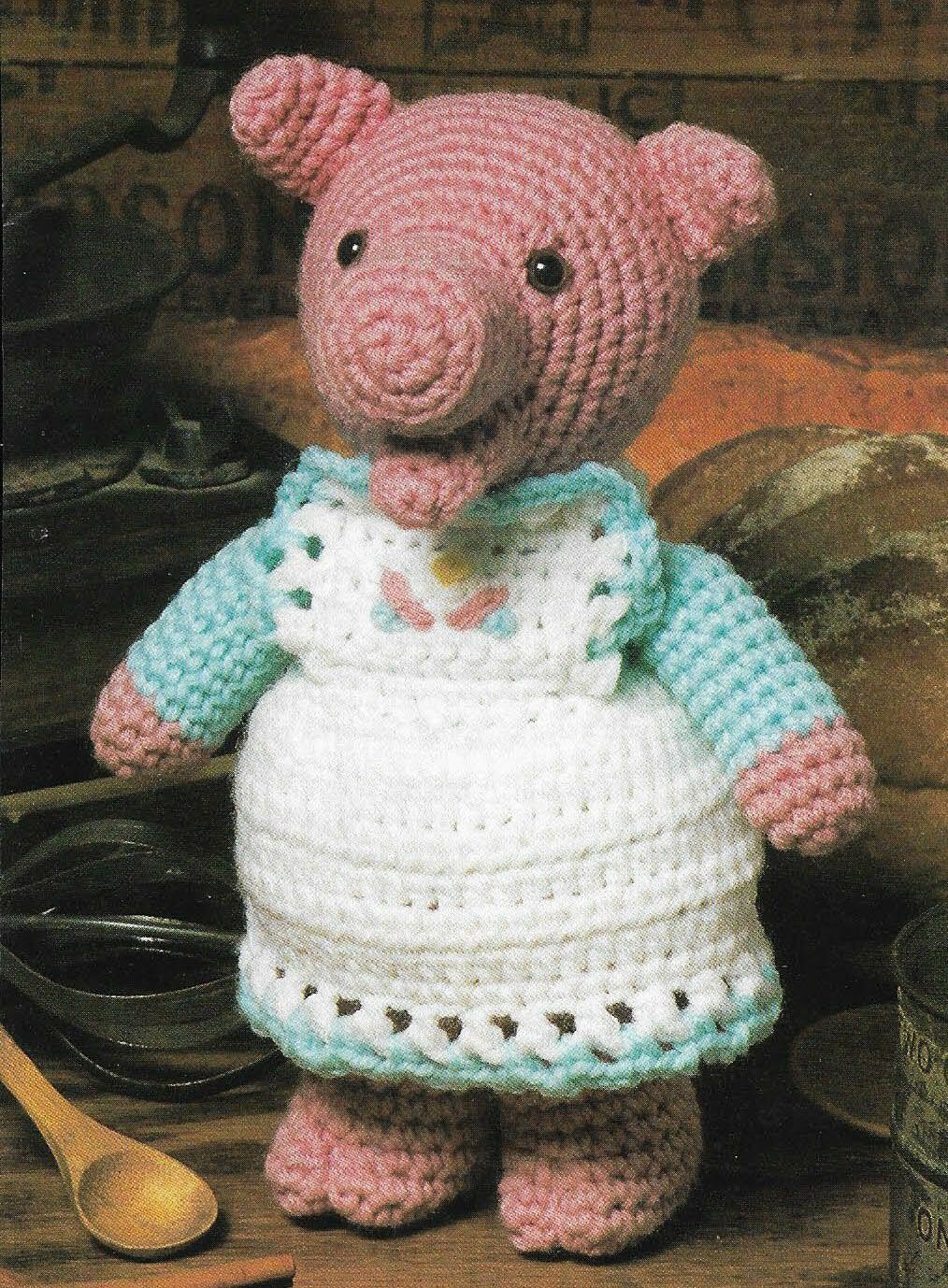 TO MARKET TO MARKET PIG STUFF ANIMAL DIGEST SIZE CROCHET PATTERN INSTRUCTIONS