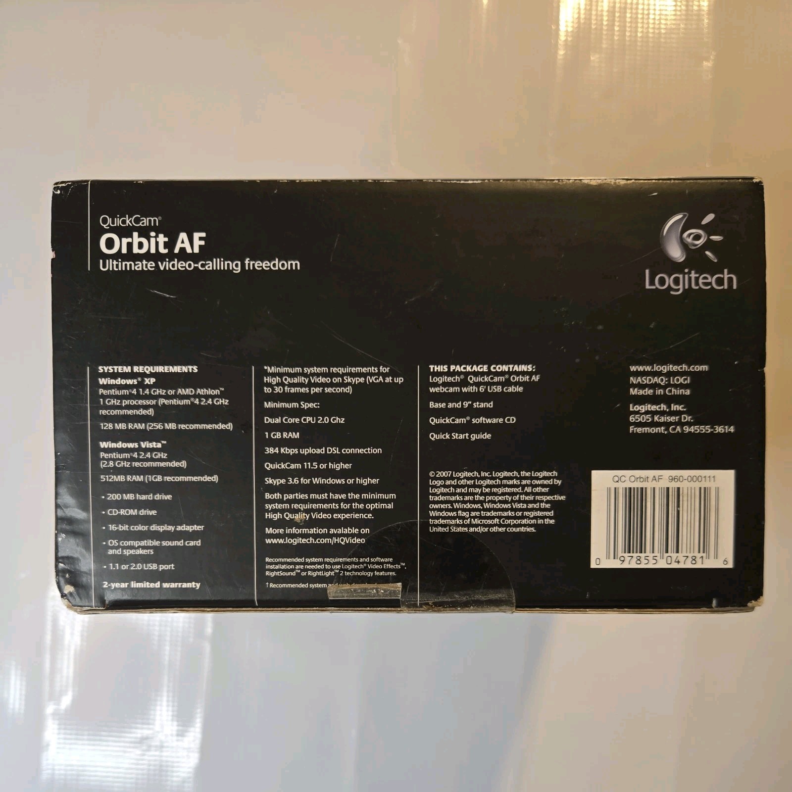 Logitech QuickCam Orbit AF Autofocus Motorized Tracking Carl Zeiss Webcam