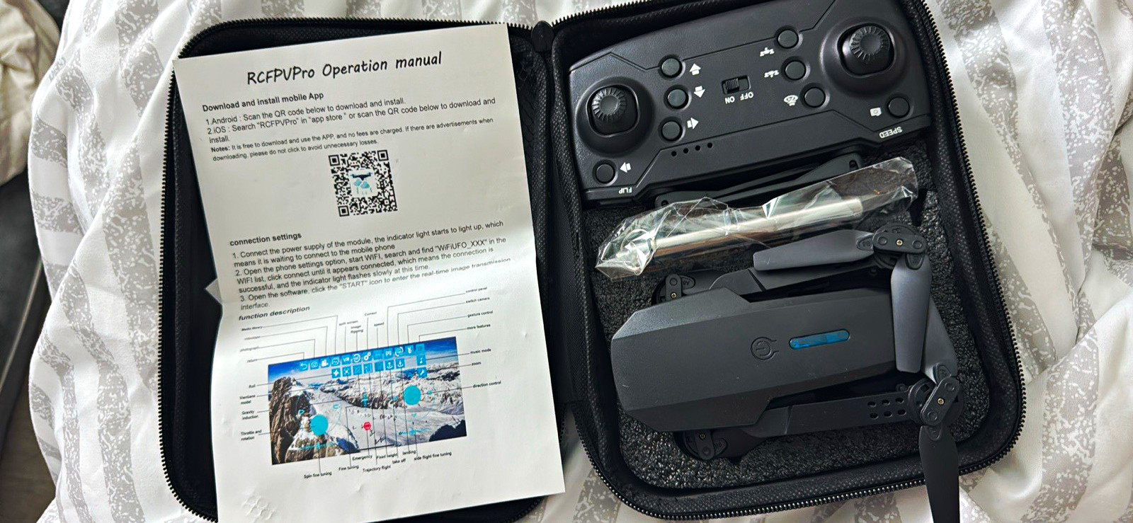 RCPVPPro Foldable RC Quadcopter Drone w/ Remote Controller & Carrying Case