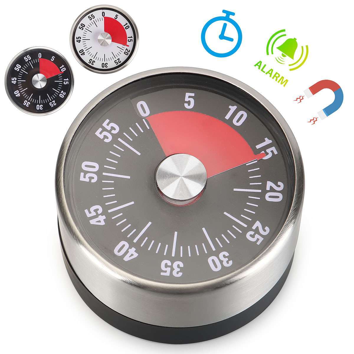 60 Minutes Kitchen Mechanical Timer Cooking Magnetic Reminder Loud Alarm Clock