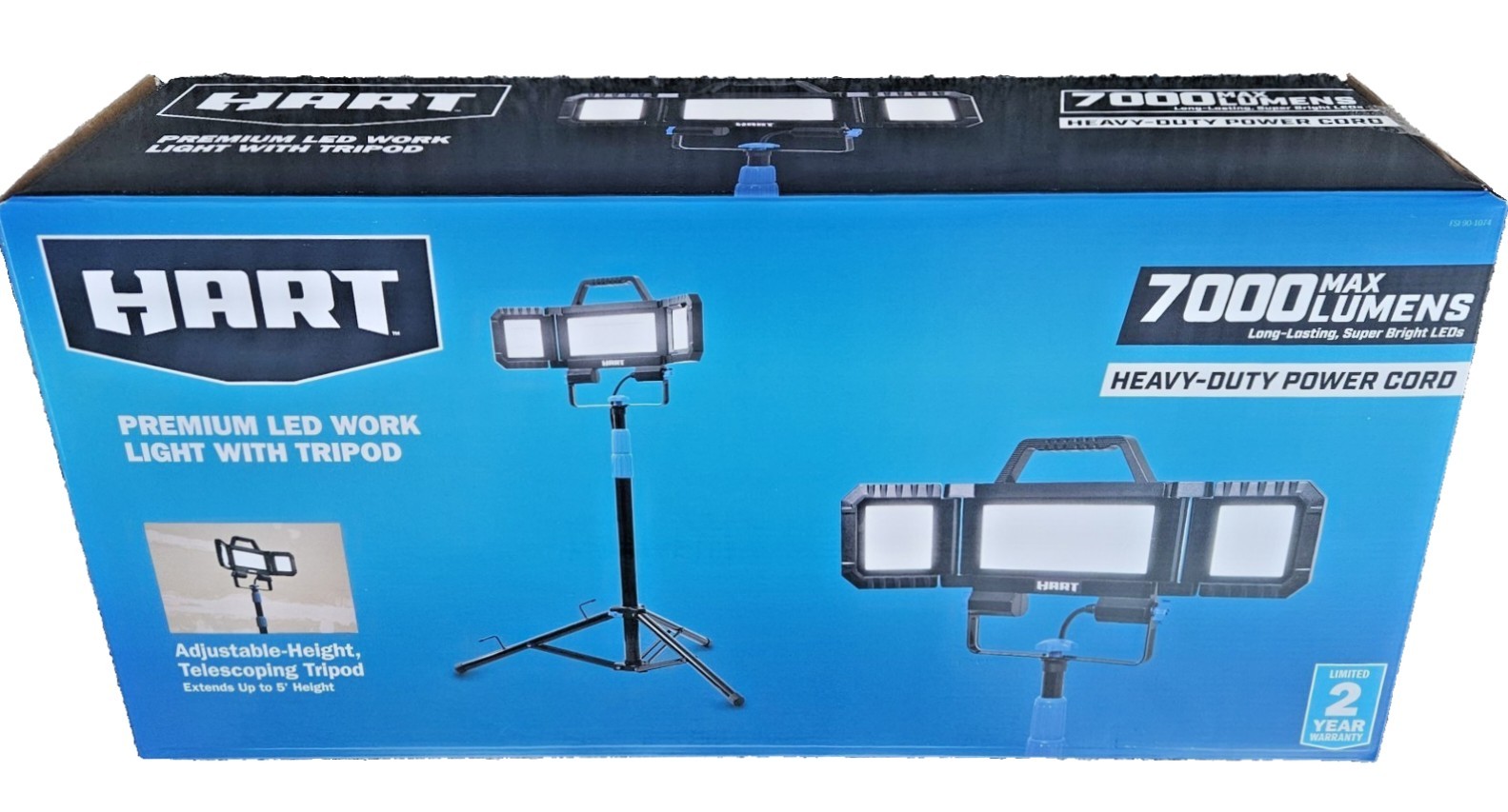 HART FSI 90-1074 LED 3-Head Adjustable Plug-in Work Light with Tripod, 7000 Lm🆕