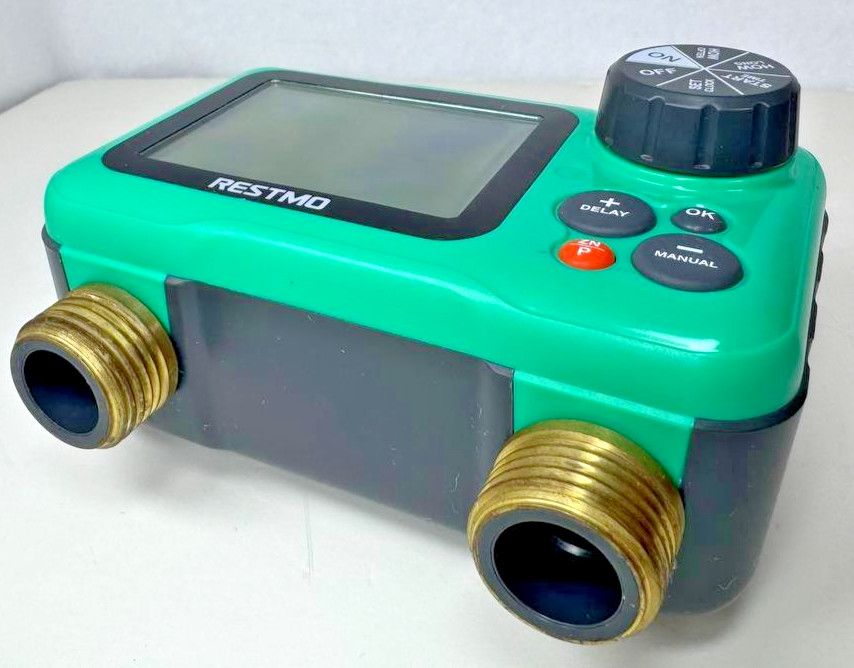 Restmo 2 Zone Automatic Digital Water Timer Model O-HT-2B Brass Connections