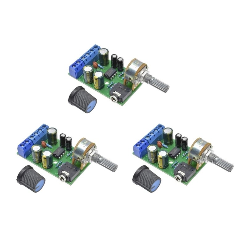 Compactly Stereo Audios Amplifier Board With Volumes Knob 2V 12V Input Ranges