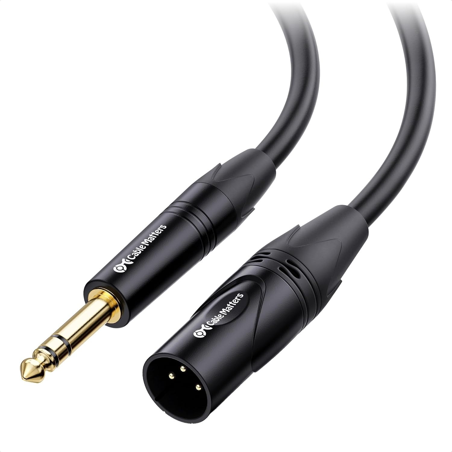 Cable Matters 6.35mm 1/4 Inch TRS to XLR Cable, Male to Male, 6ft, Black
